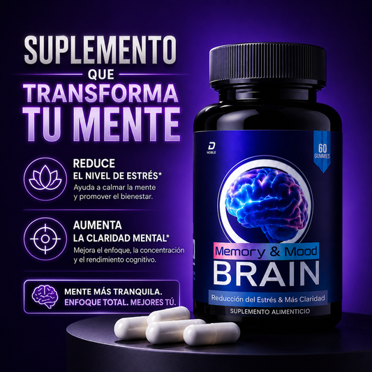 Memory Mood Brain X60 cápsulas - Suplemento para reducir el nivel de estrés y dar más claridad