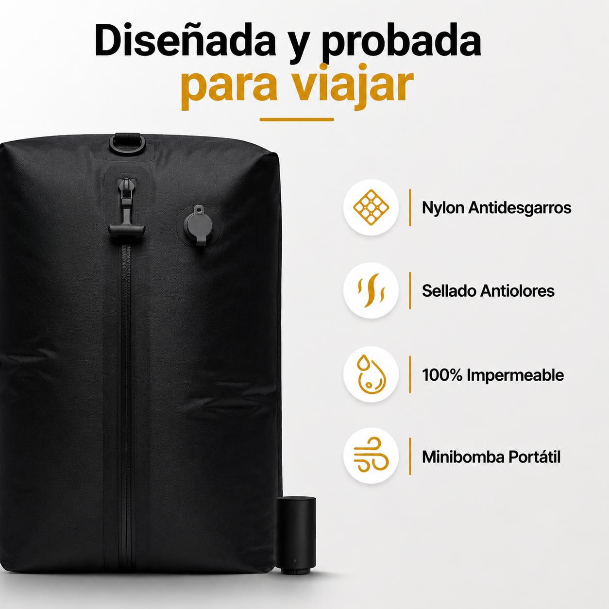 Bolsa de Viaje Ultra-Compresora Pro – Lleva el doble de ropa sin pagar maleta extra.